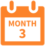 month calendar 3 orange